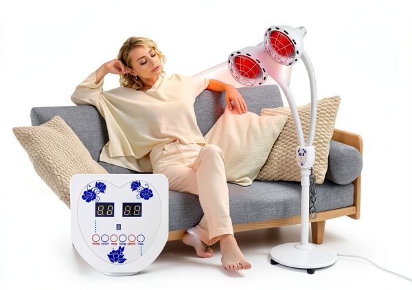 Double Head Infrared Lamp 275W 110V Red Heat Floor Stand by BJTDLLX-4
